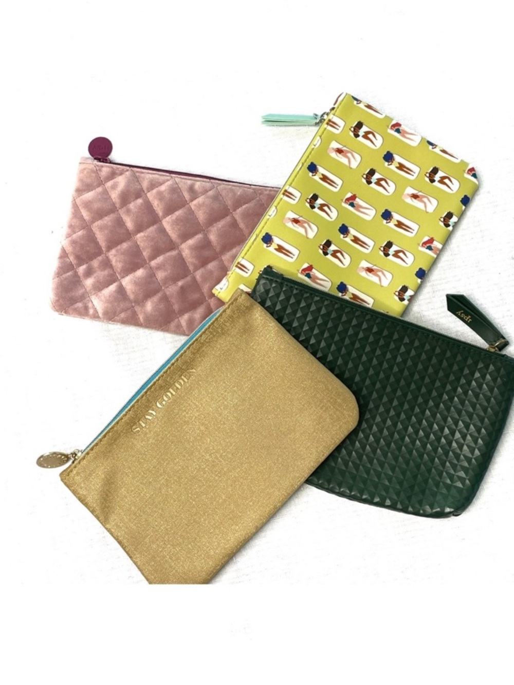 4 IPSY Makeup Cosmetic Bags Zipper Pouches Travel Organizer Assorted Set NWOT